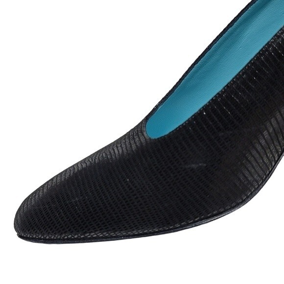 Thierry Rabotin Black Shimmery Suede Italian Heels Sz 39 - Picture 9 of 9